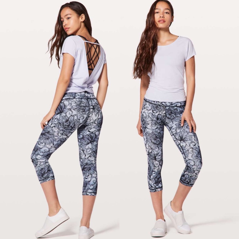 Lululemon Wunder Under crop leggings high rise full on luxtreme 21” hanakotoba